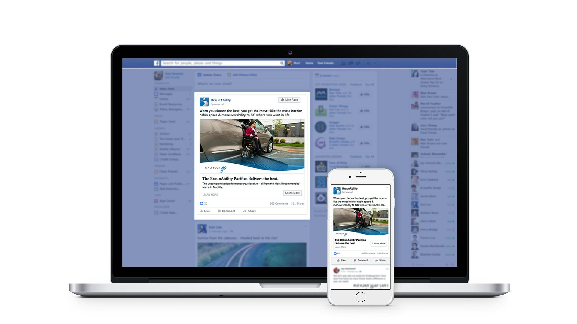 braunability facebook ad mockups